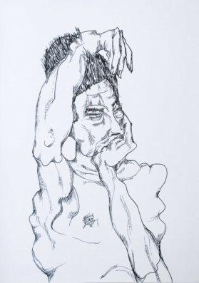 studie nach schiele, tusche 20x30cm