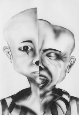 schandtaten der braunen meute, acryl airbrush 40x60cm